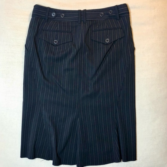 BCBG Max Azria size 0 dark navy blue pinstripe pencil skirt - Picture 5 of 8